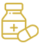 small yellow graphic of pill bottle